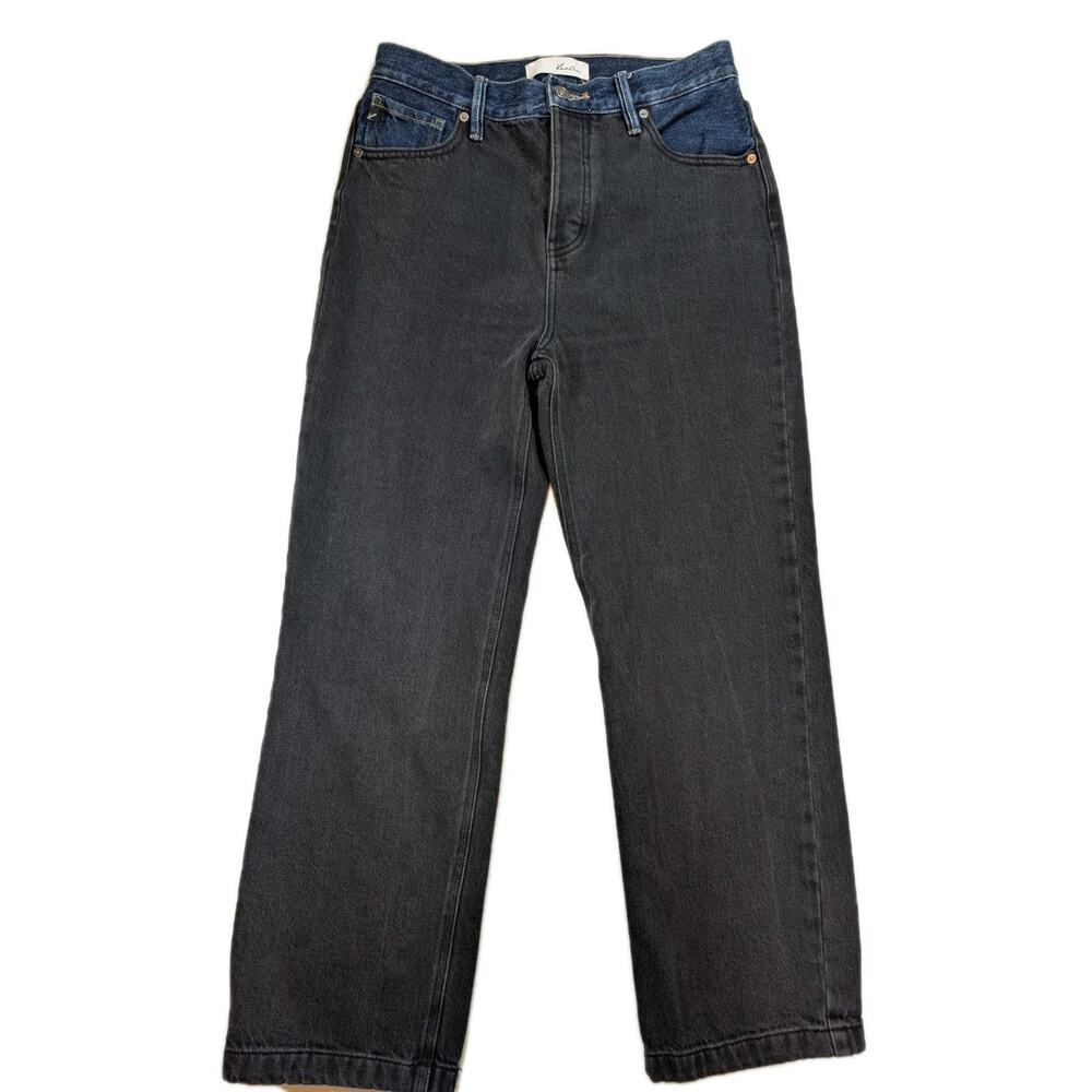 KanCan KC8880BK High Rise Wide Straight Jeans Womens 7/27 Color Block